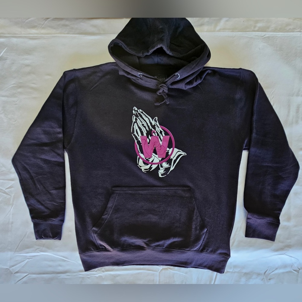 Men's Blue Hoodie with Praying Hands Design